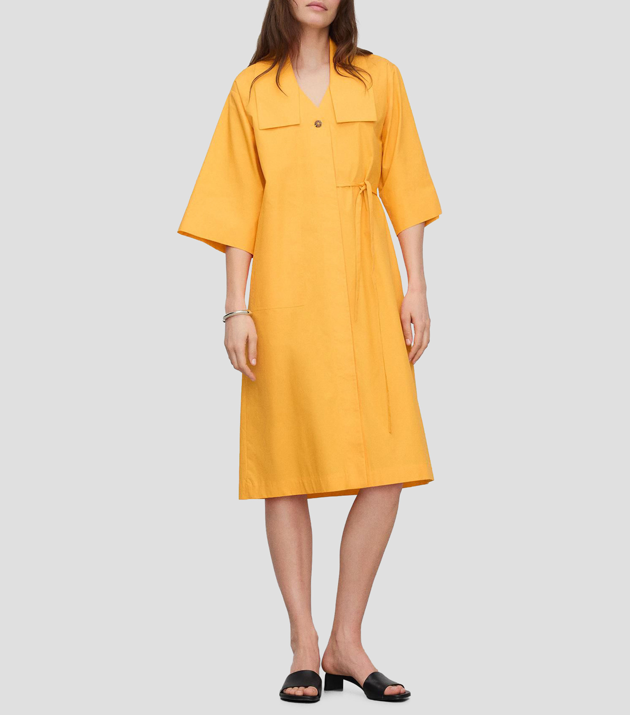 Vestido midi liso Mujer